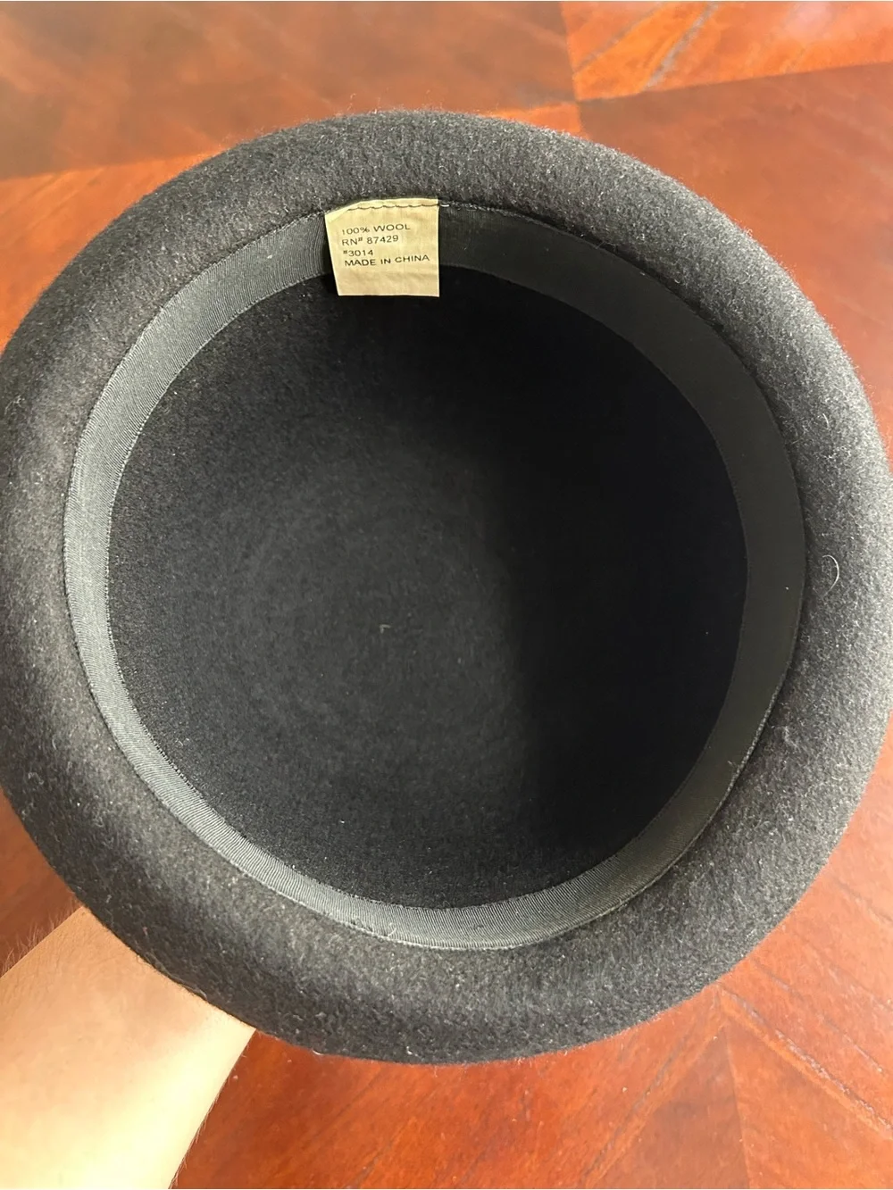 Classic Black 100% Wool Bowler Hat - Women's Accessory
